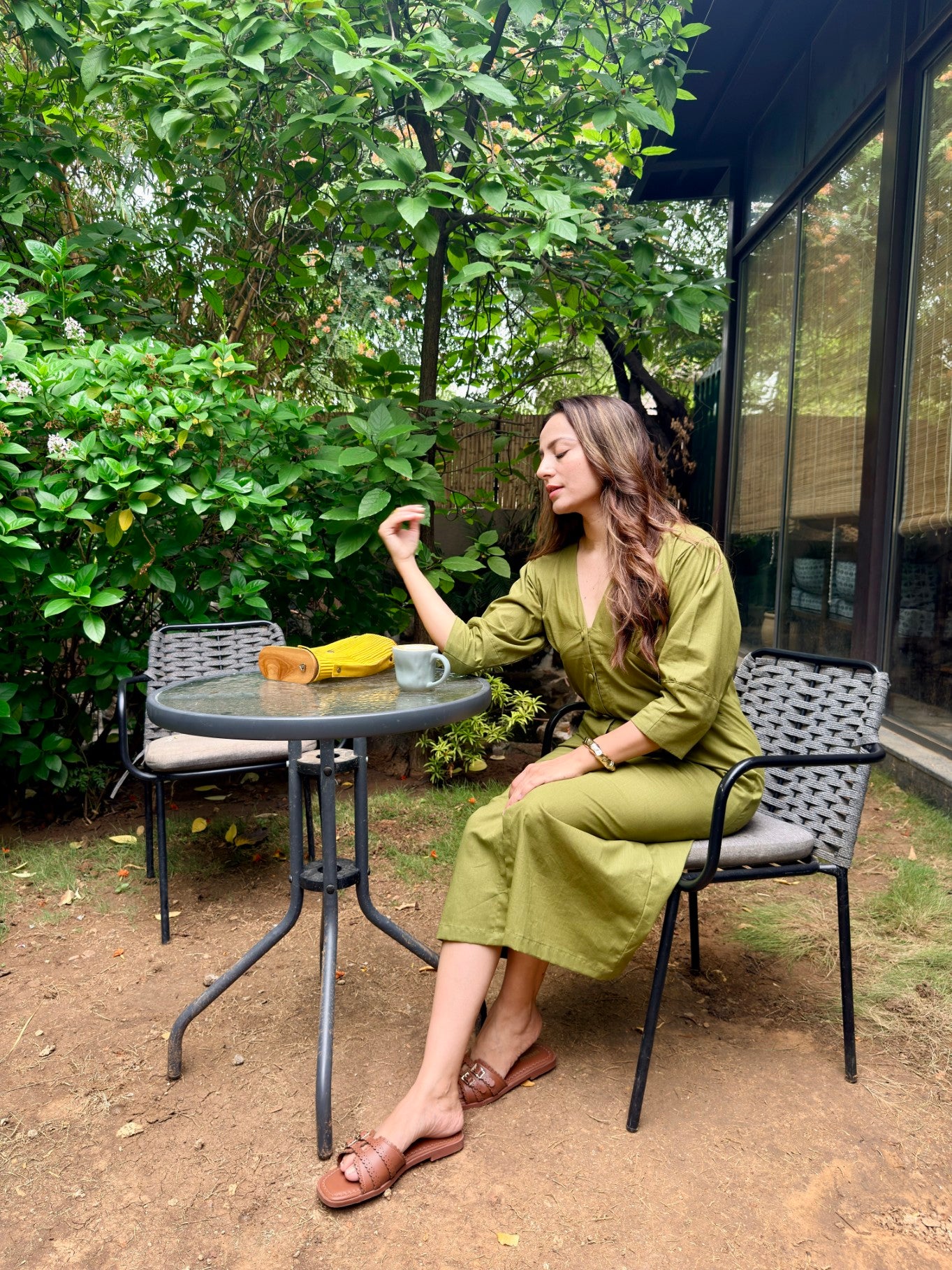 Window Seat Long Dress (Green)