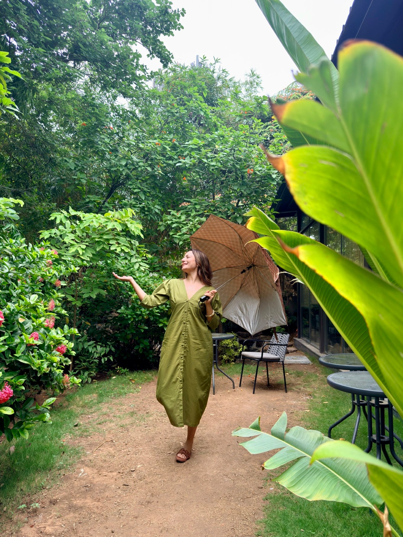 Window Seat Long Dress (Green)