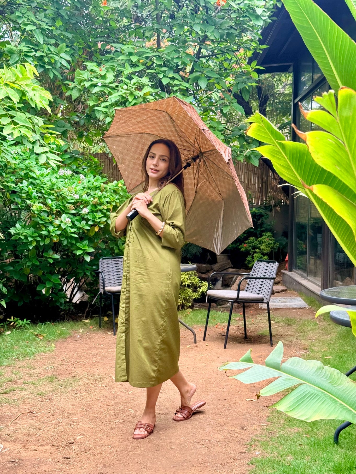 Window Seat Long Dress (Green)