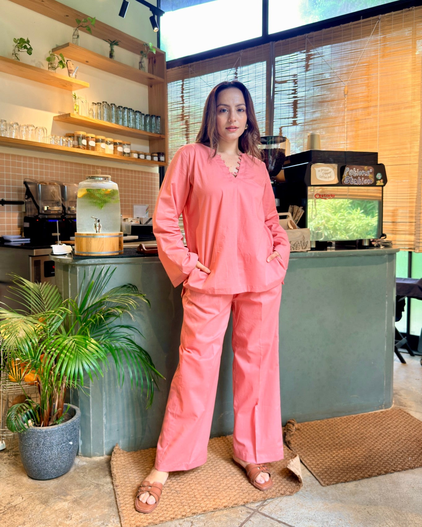 Sunday Stroll Co-ord Set (Peach)