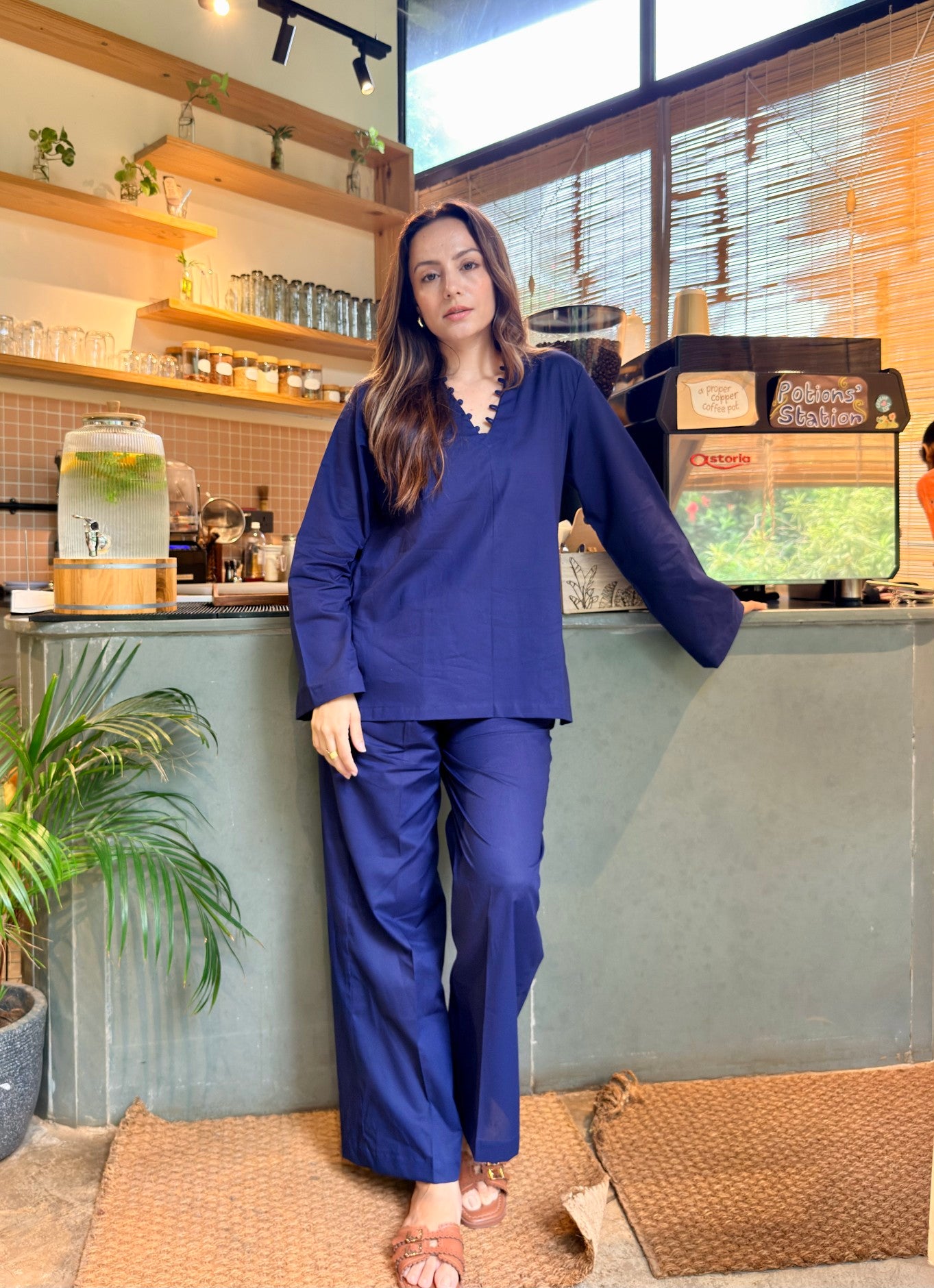 Sunday Stroll Co-ord Set (Navy Blue)