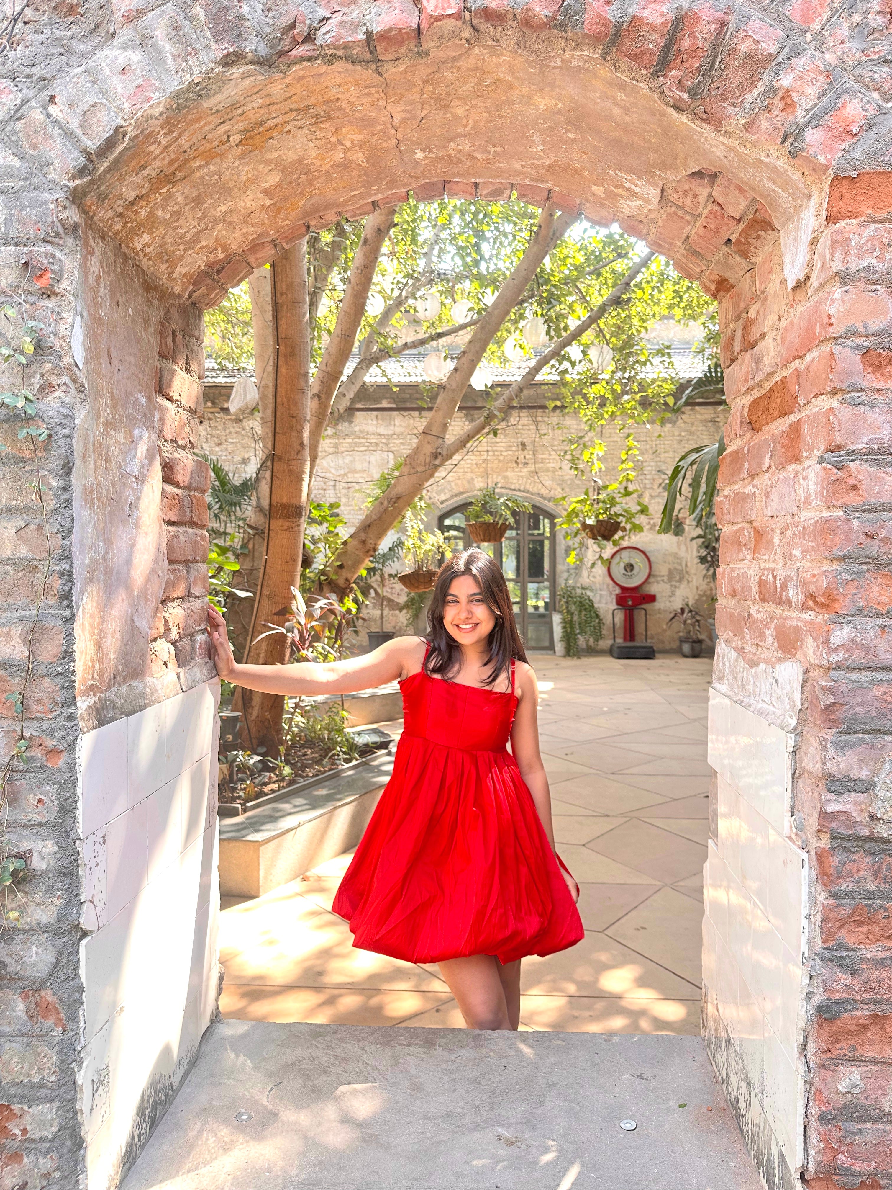 Margaret Balloon Hem Short Dress