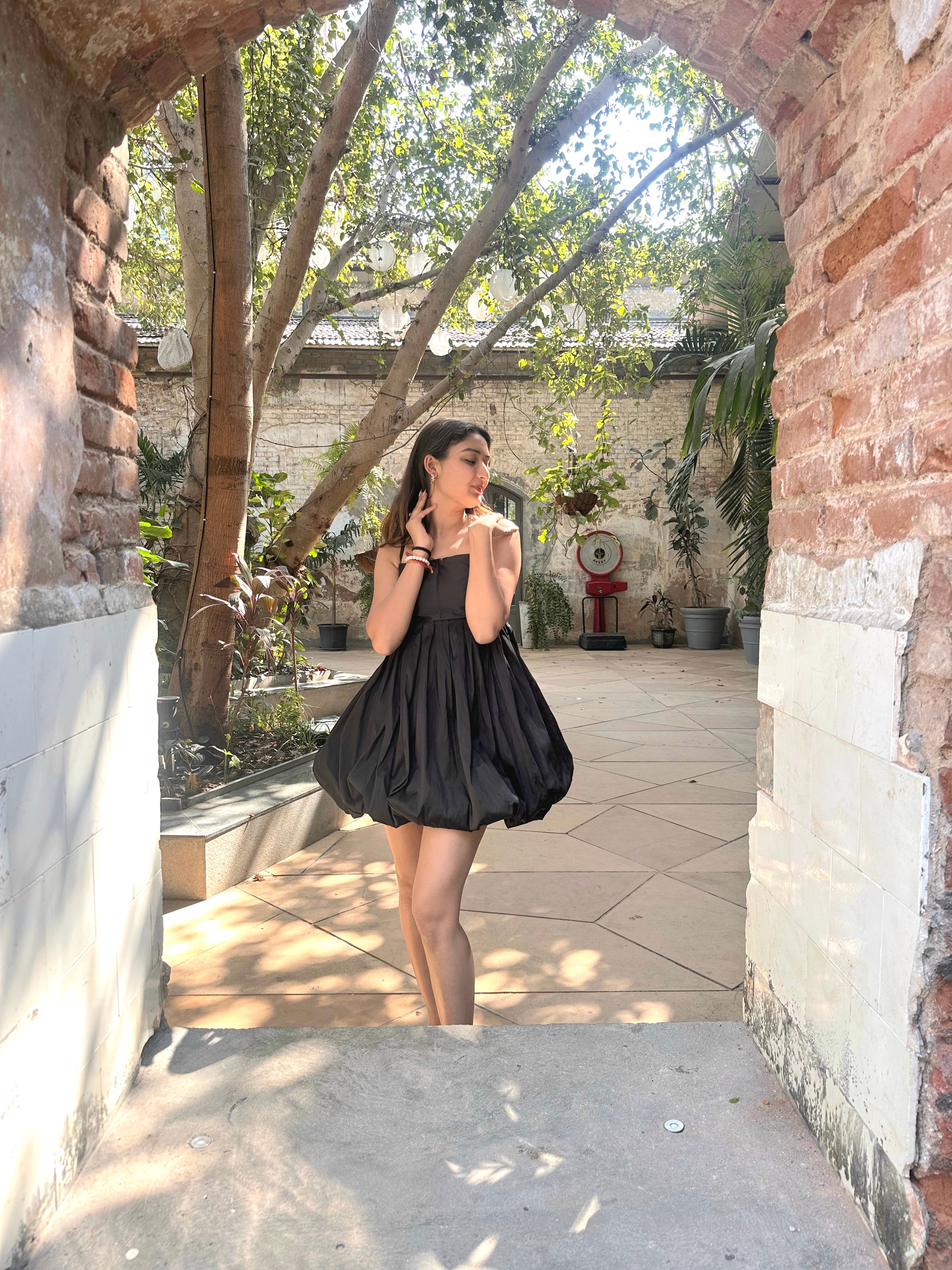 Montana Balloon Hem Short Dress