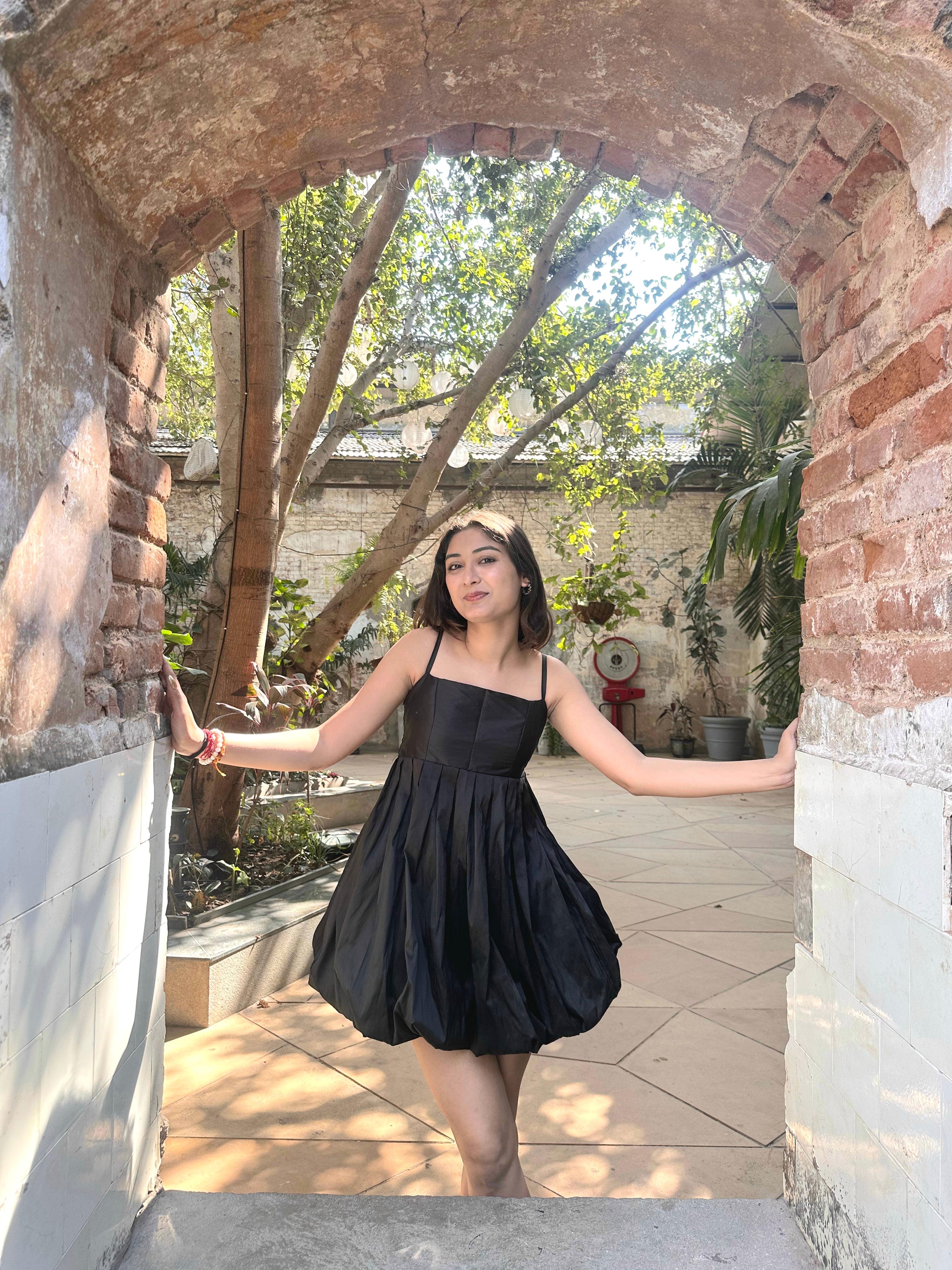 Montana Balloon Hem Short Dress