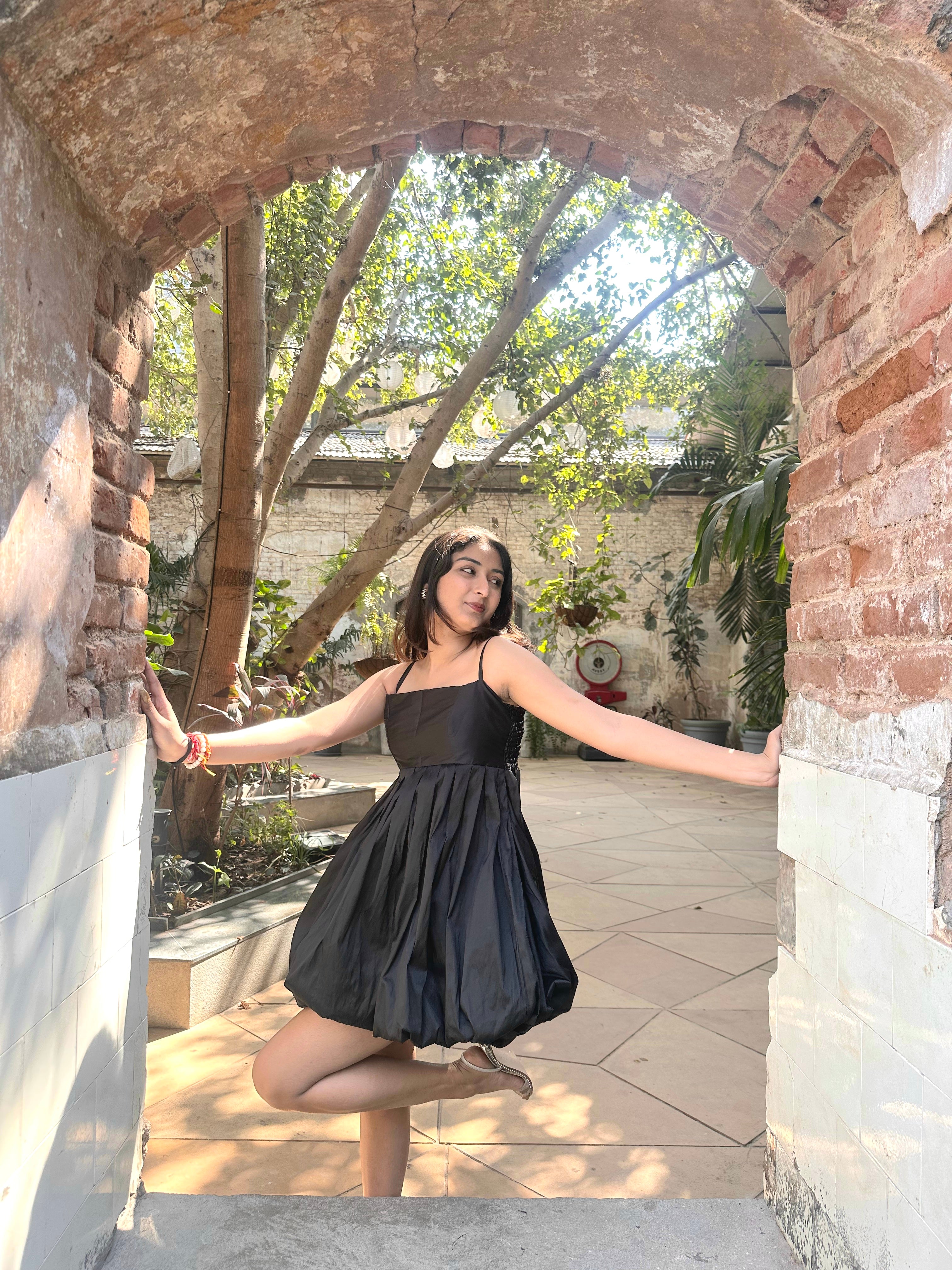 Montana Balloon Hem Short Dress