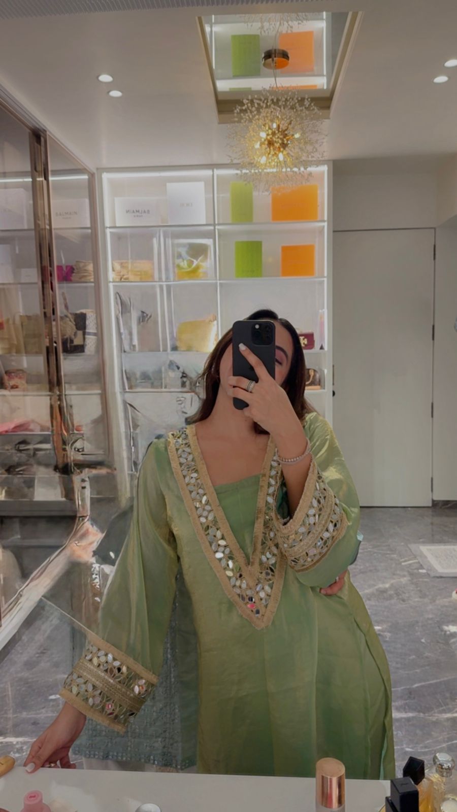 Meher Tissue Kurta With Silk Pants