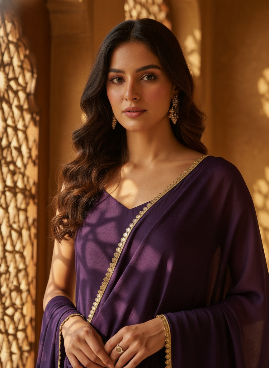 Ruhani Italian Crepe Suit Set