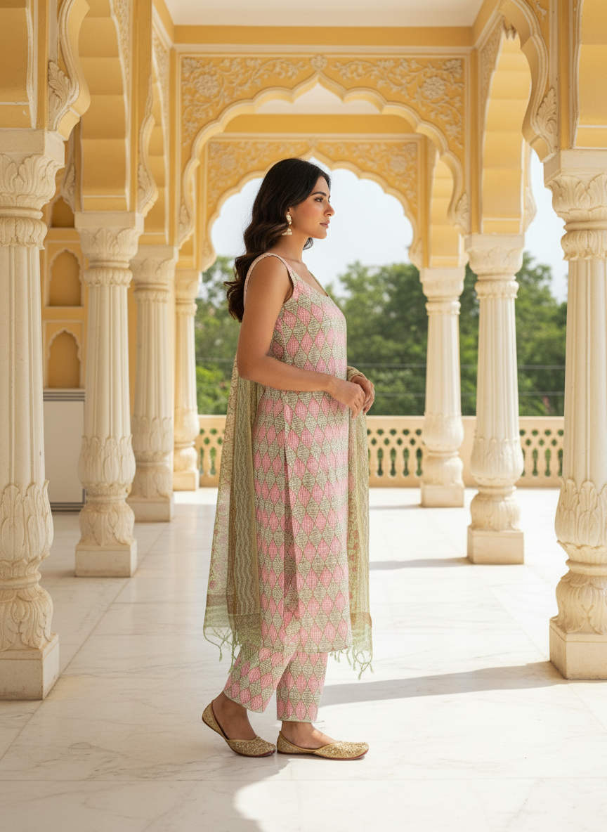 Sunheri Straight Kurta Pant Set