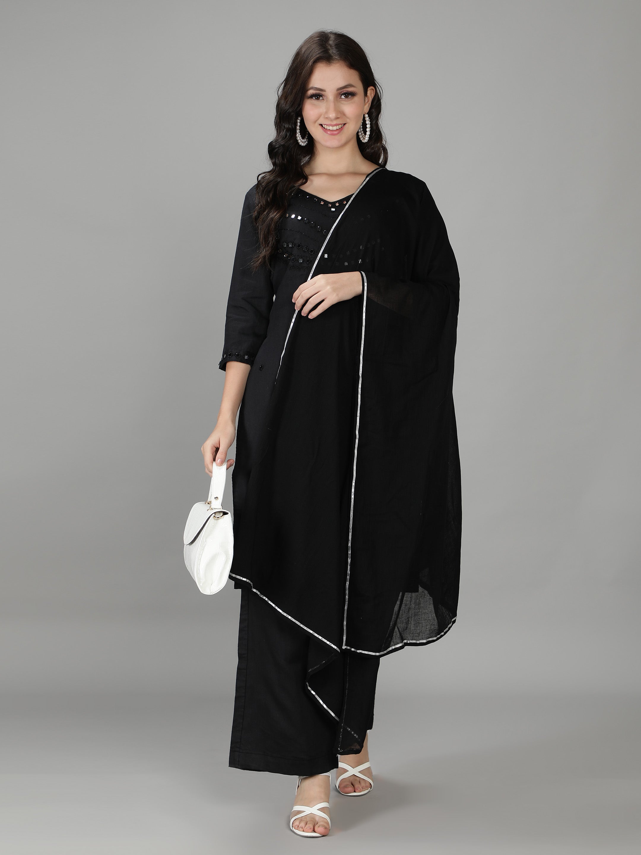 ‘Mehvish’ Mirror Embroidered Suit Set