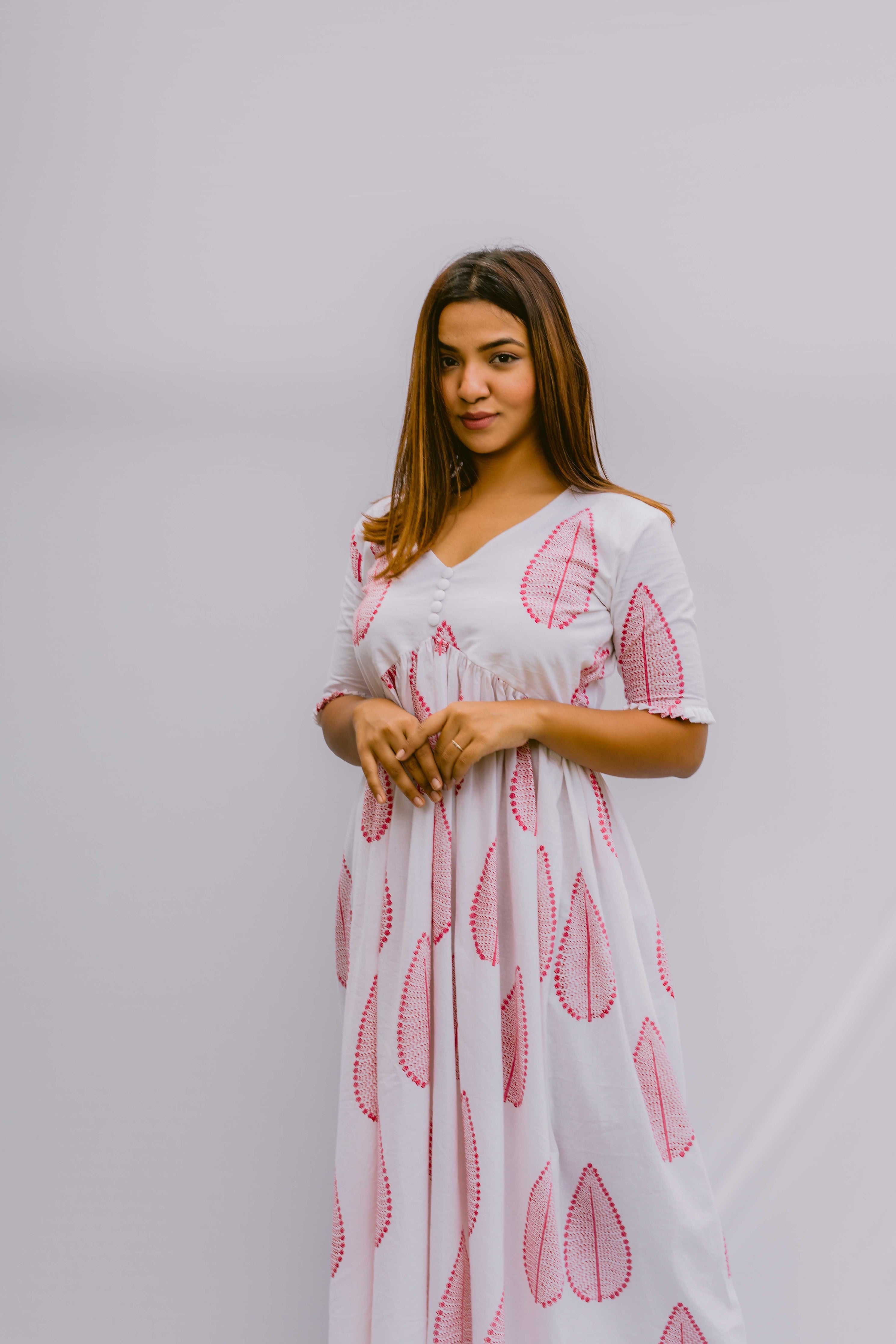 White Long Dress As Seen on Gauahar Khan