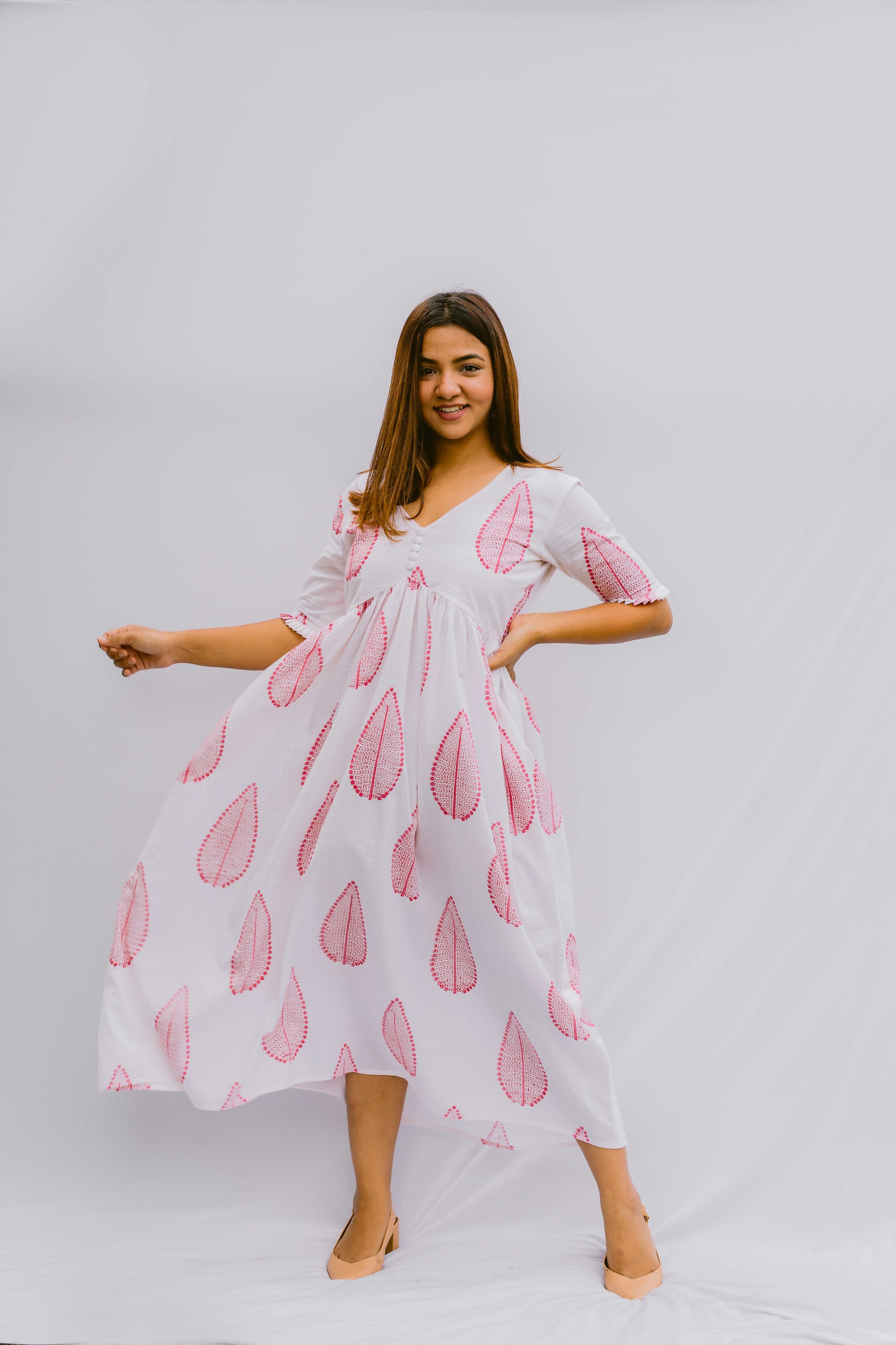 White Long Dress As Seen on Gauahar Khan