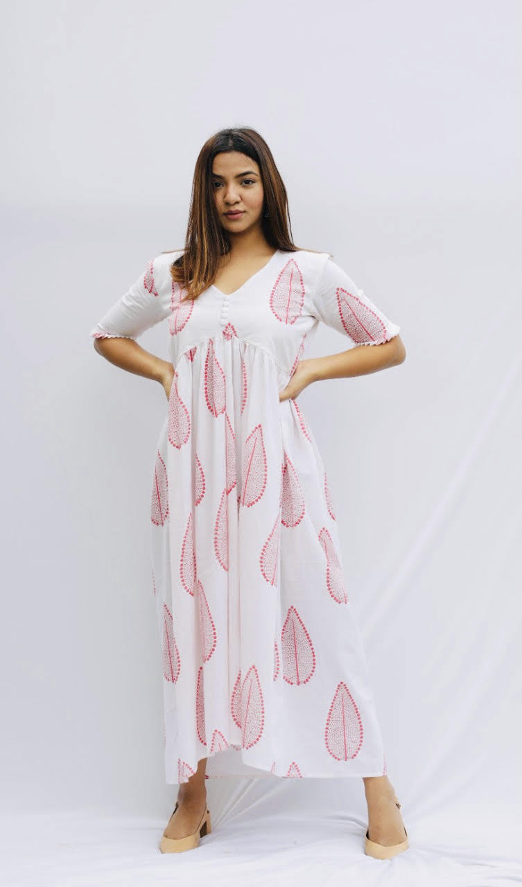 White Long Dress As Seen on Gauahar Khan