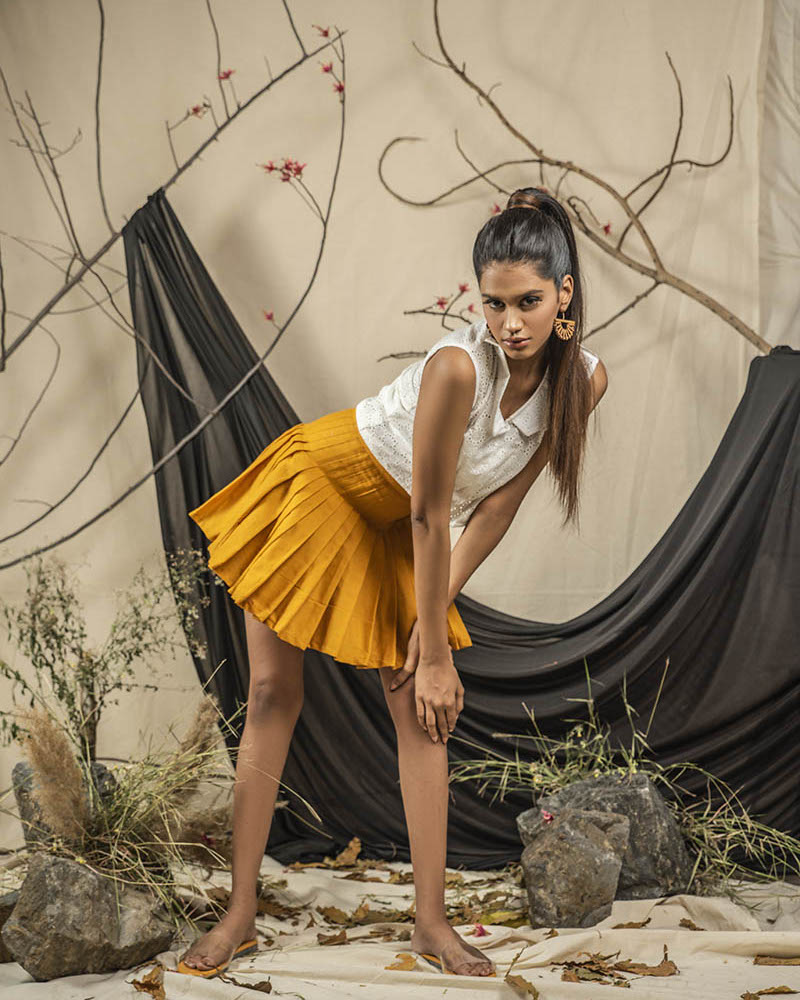 Mustard Medow' Skirt As Seen on Tinna Datta