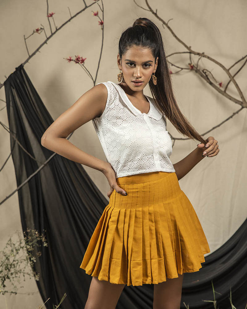 Mustard Medow' Skirt As Seen on Tinna Datta