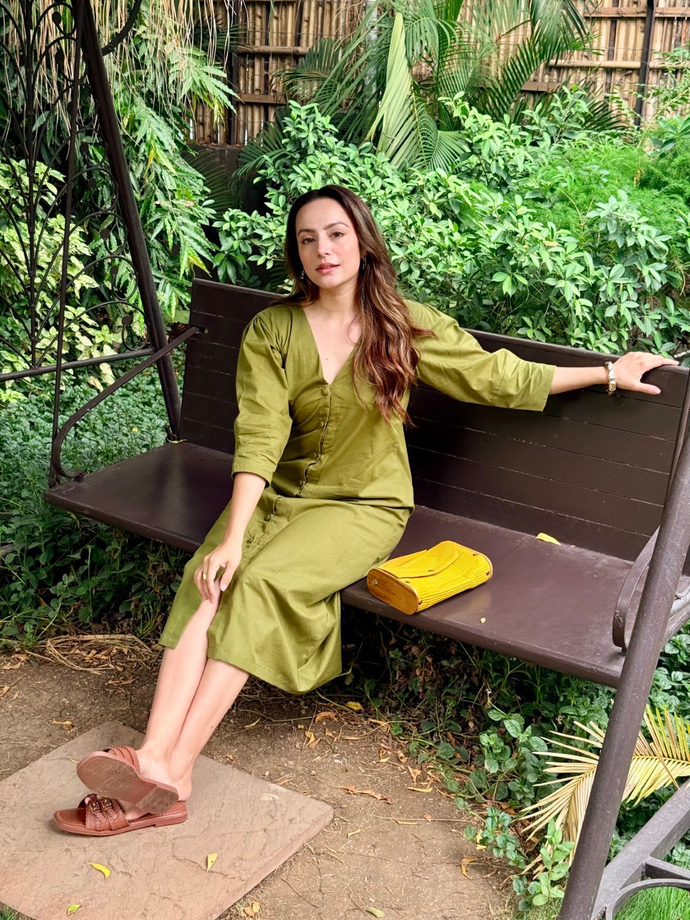 Window Seat Long Dress (Green)