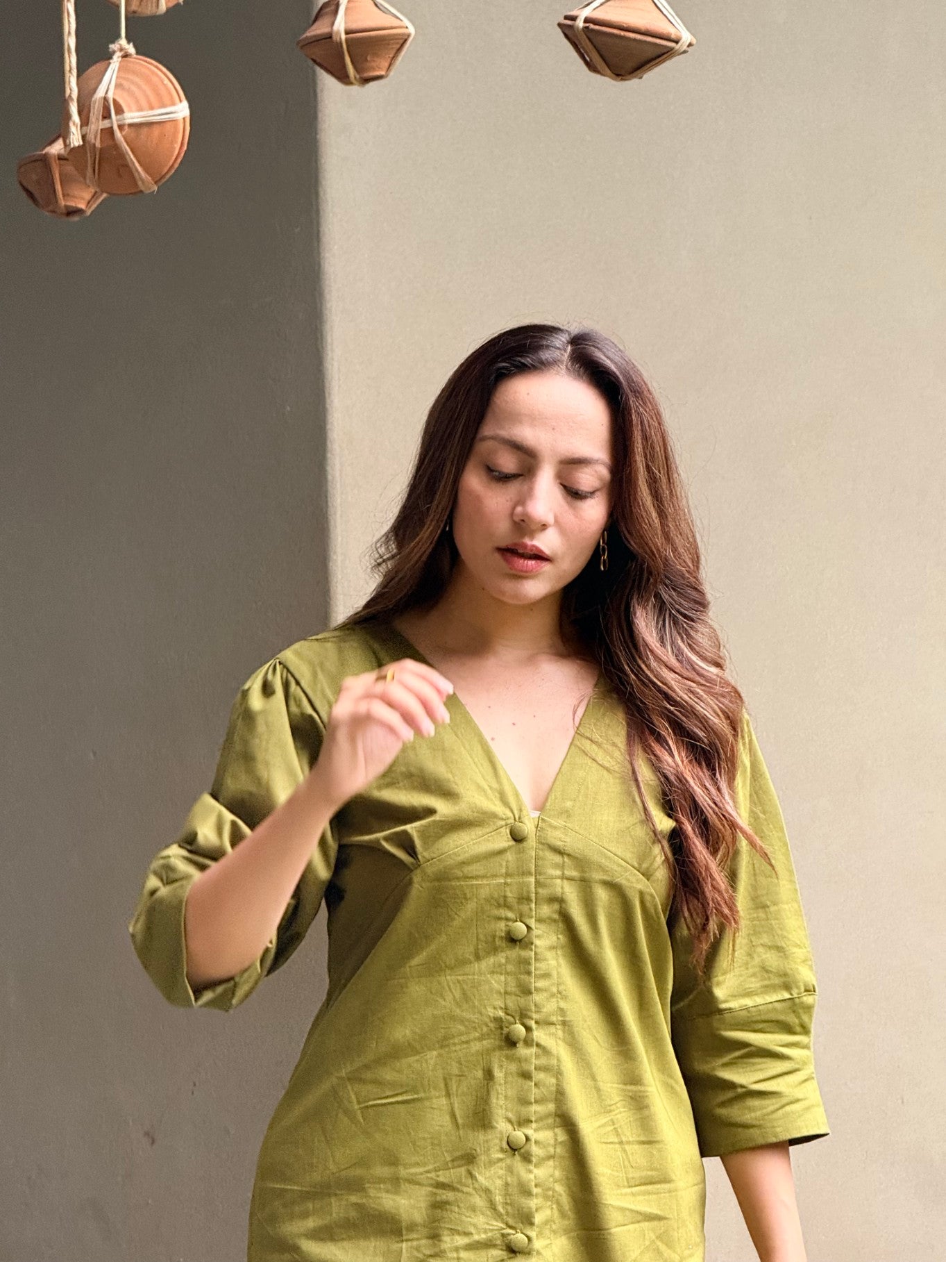 Window Seat Long Dress (Green)