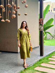Window Seat Long Dress (Green)