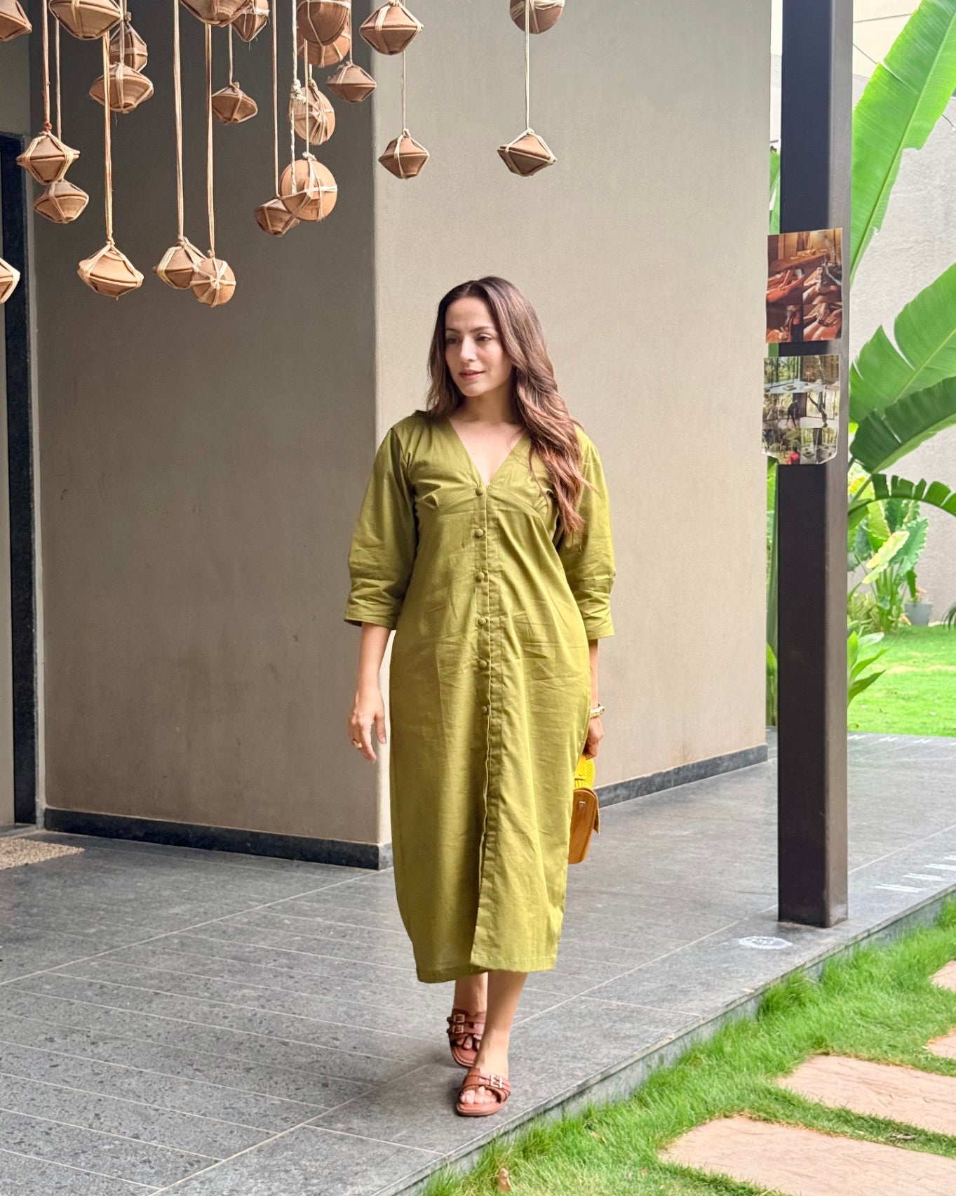 Window Seat Long Dress (Green)