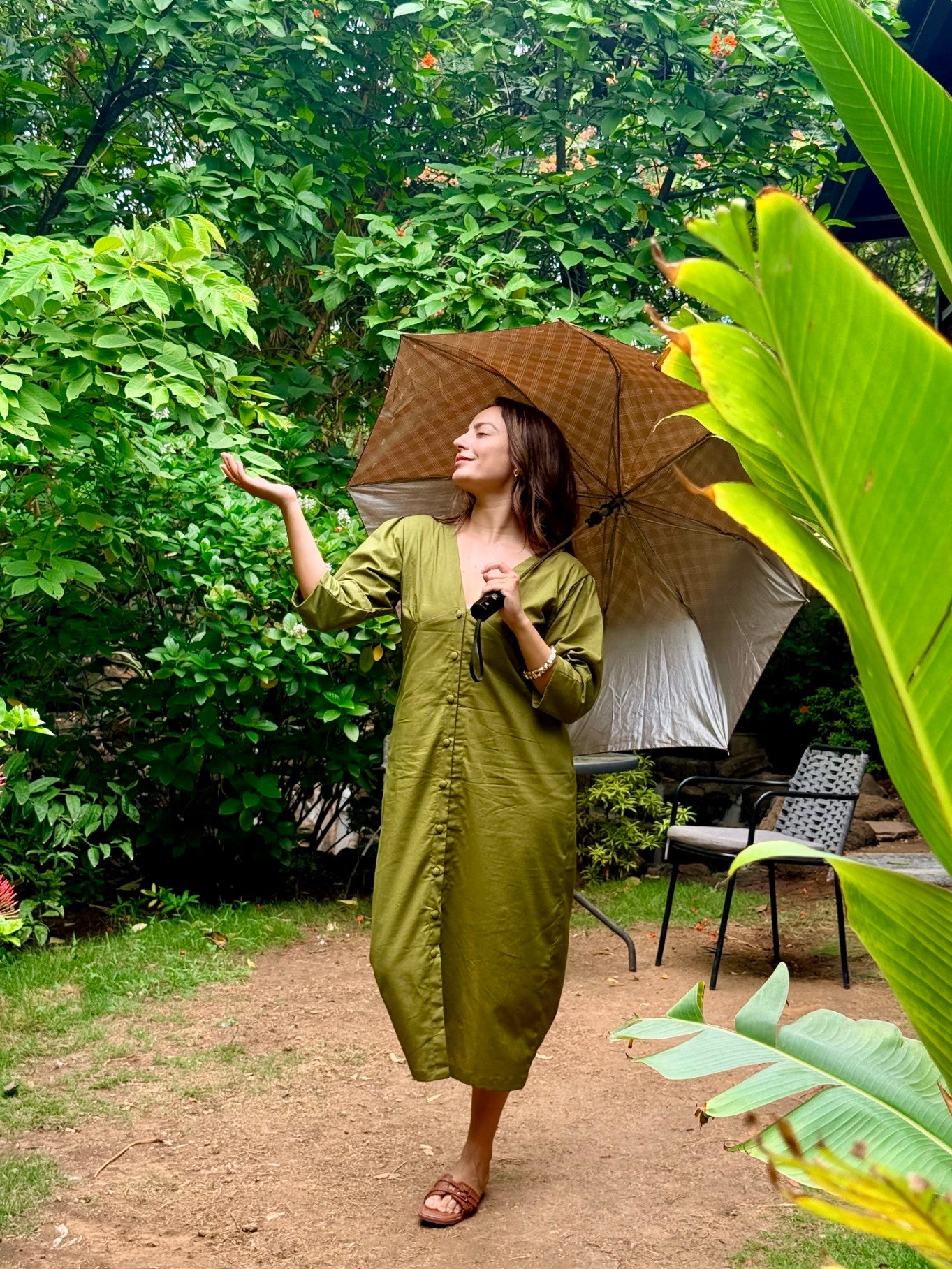 Window Seat Long Dress (Green)