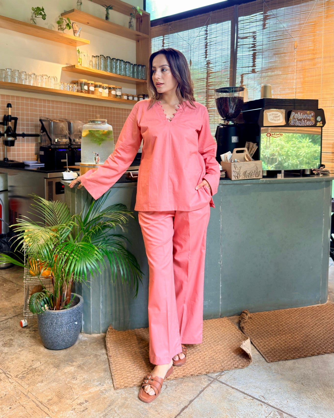 Sunday Stroll Co-ord Set (Peach)