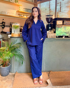 Sunday Stroll Co-ord Set (Navy Blue)