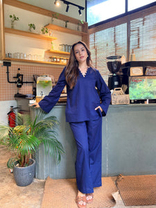 Sunday Stroll Co-ord Set (Navy Blue)