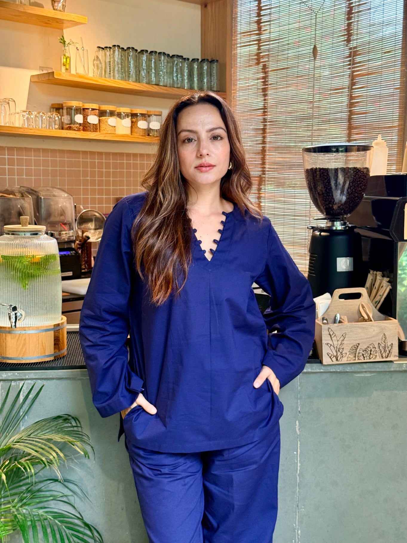 Sunday Stroll Co-ord Set (Navy Blue)