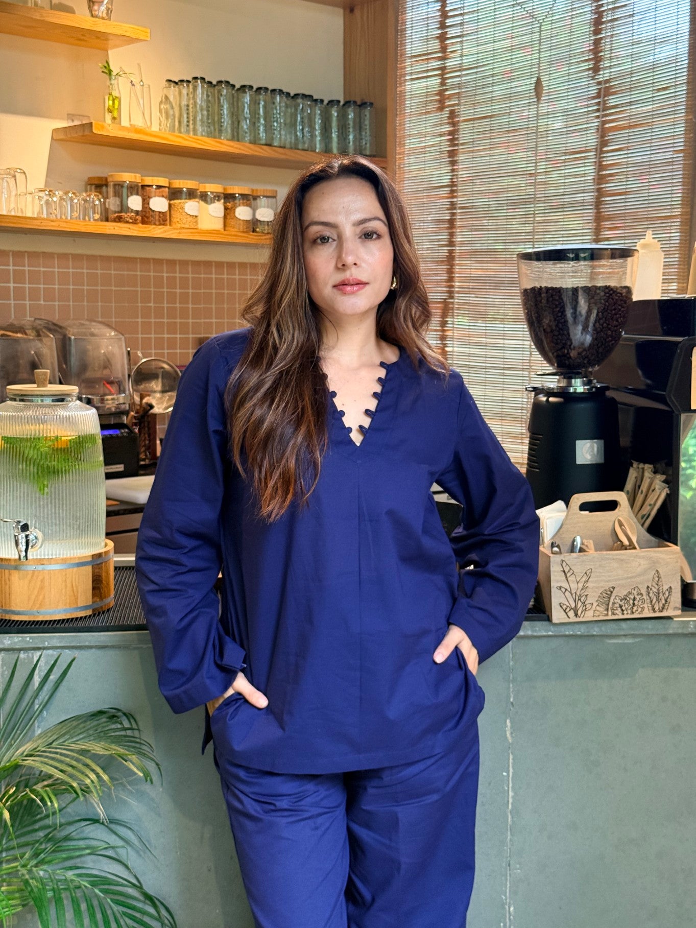 Sunday Stroll Co-ord Set (Navy Blue)