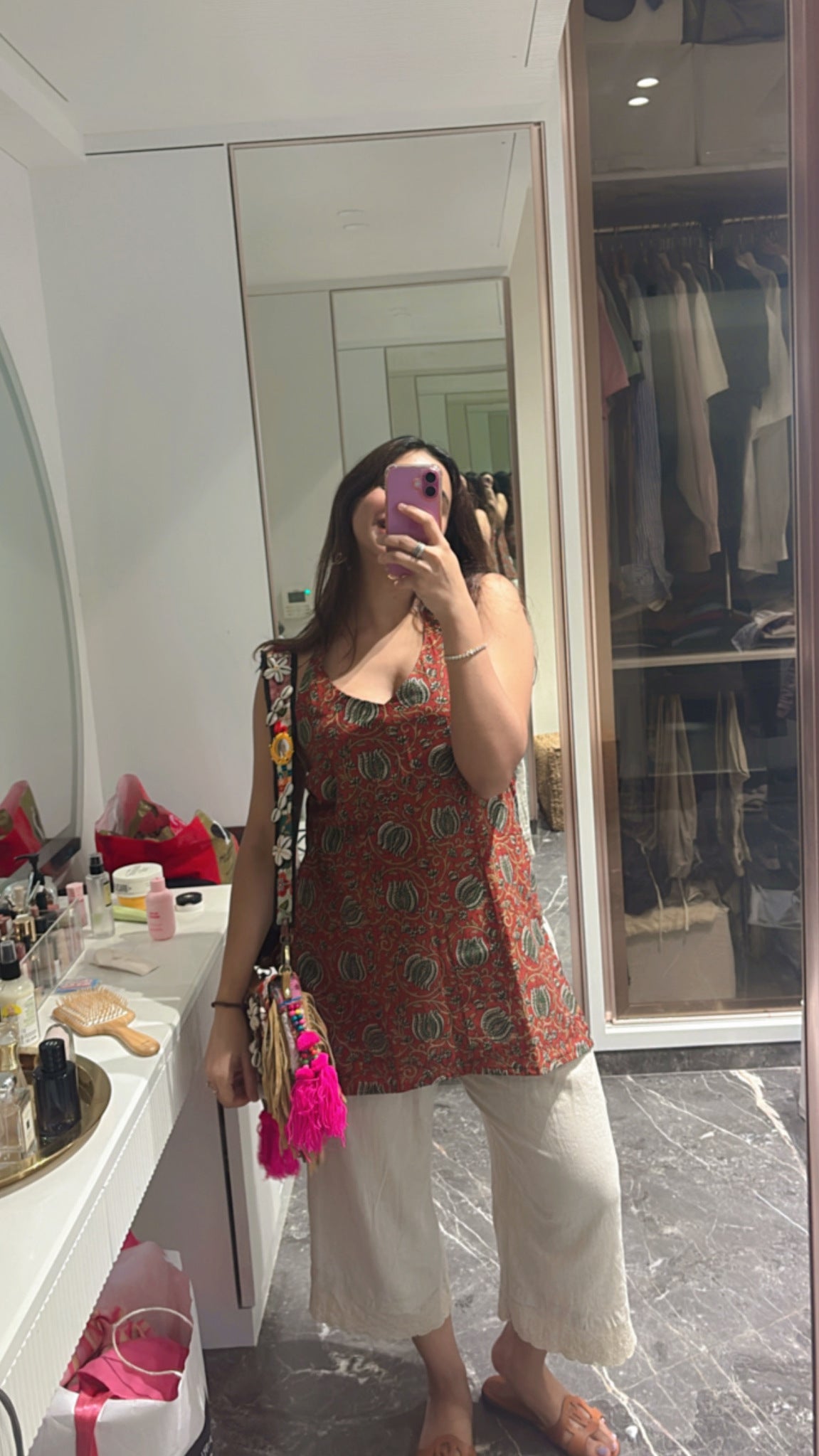 Rozana Halter Neck Short Kurti