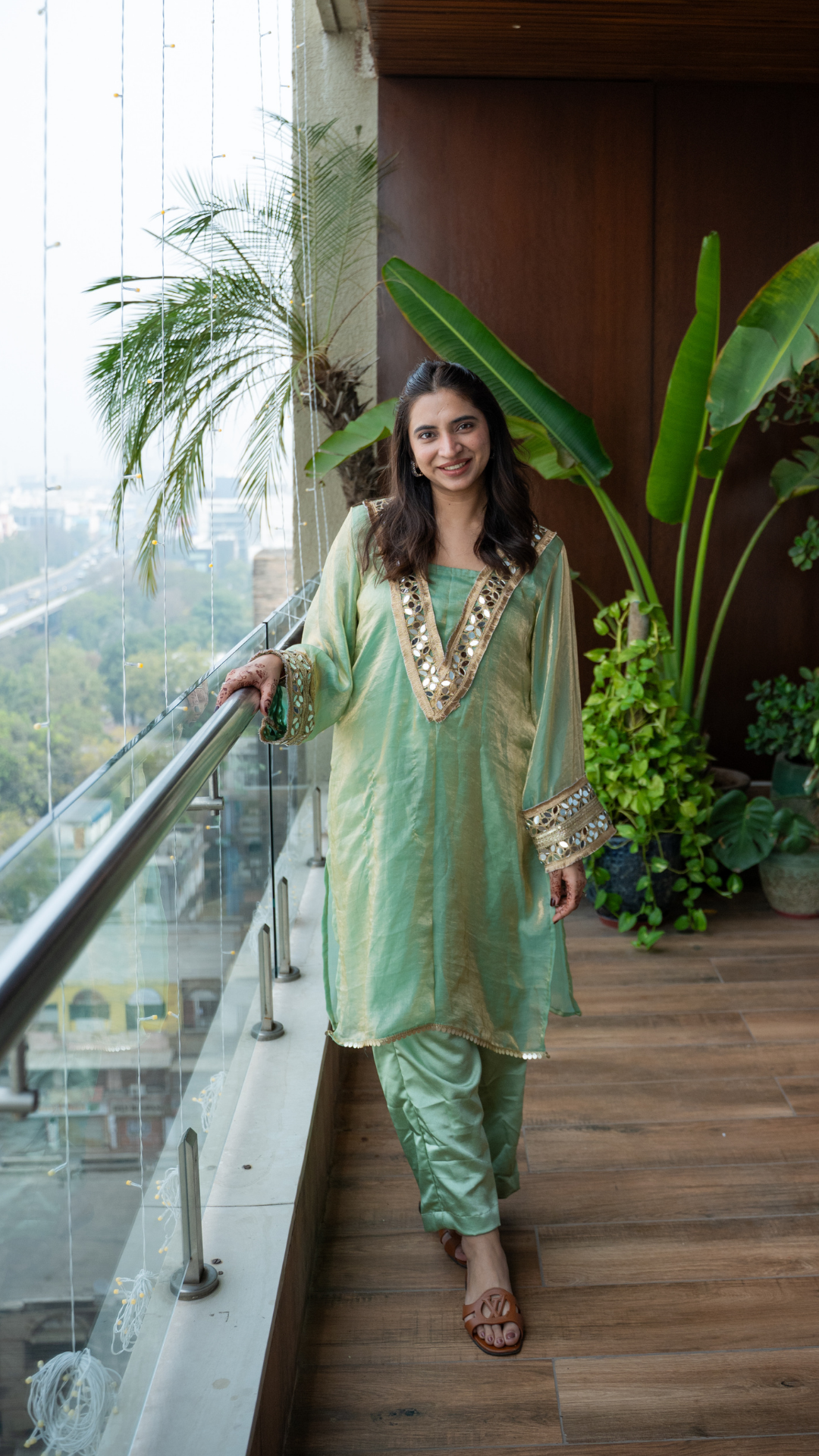 Meher Tissue Kurta With Silk Pants
