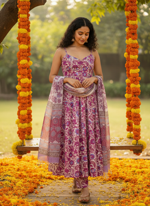 Suhani Block Print Anarkali Set