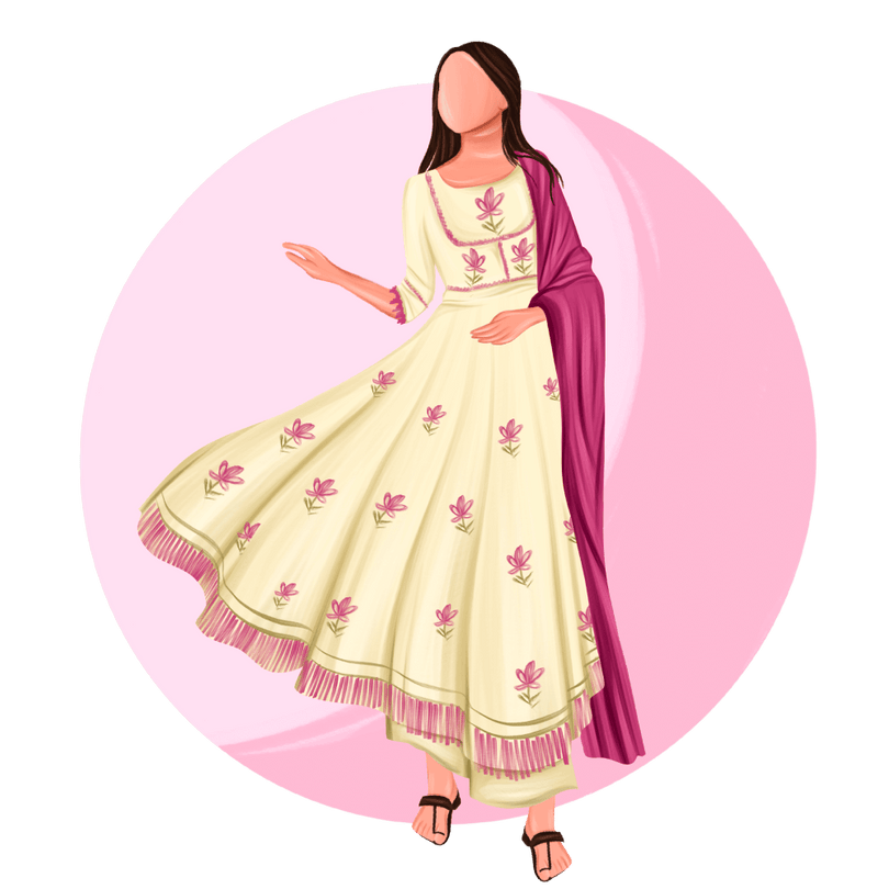 56 Inch Length  16 Panel Anarkali Dress A0 Size PDF Pattern