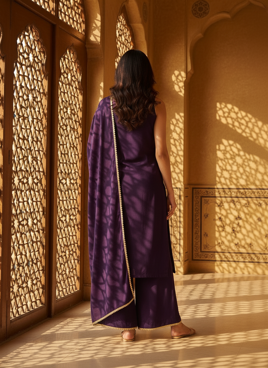 Ruhani Italian Crepe Suit Set