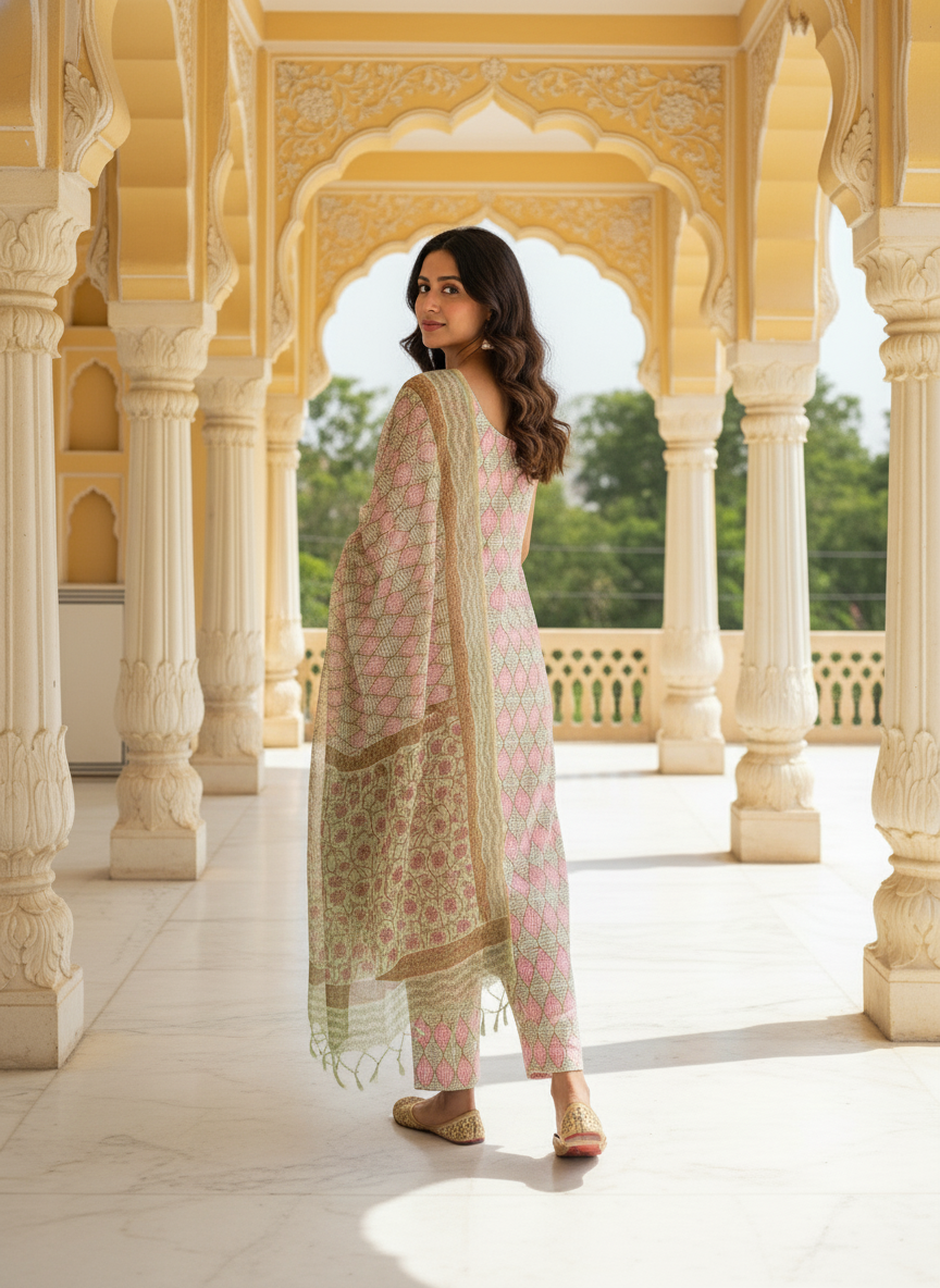 Sunheri Straight Kurta Pant Set