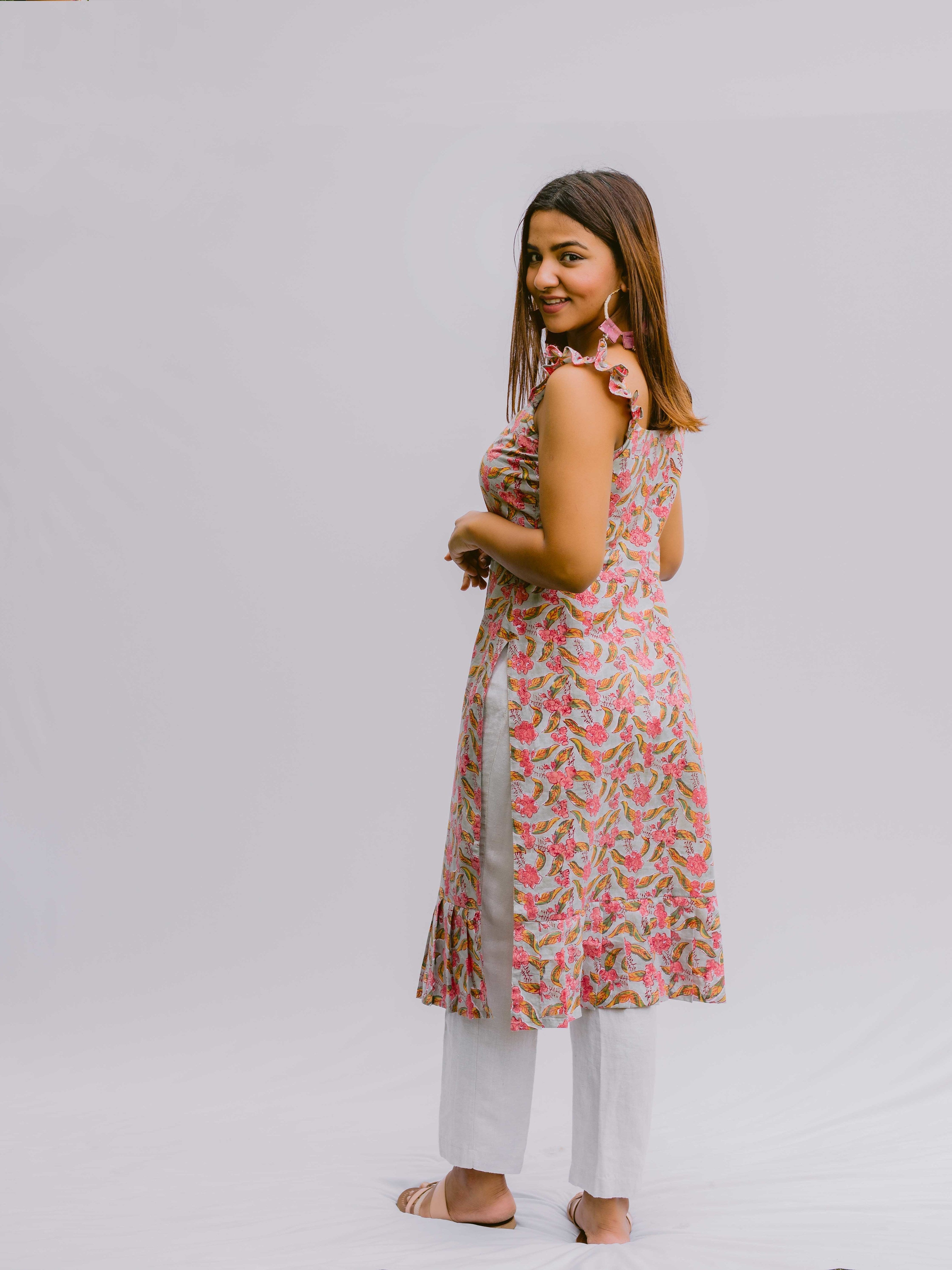 Ruffled Shoulder Kurti | Rescue