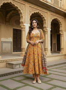 Gulzar Block Print Anarkali Set