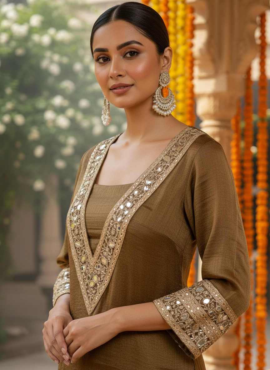 Nargis Tissue Kurta With Silk Pants