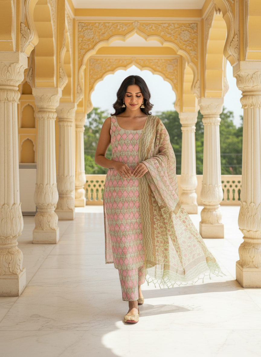 Sunheri Straight Kurta Pant Set