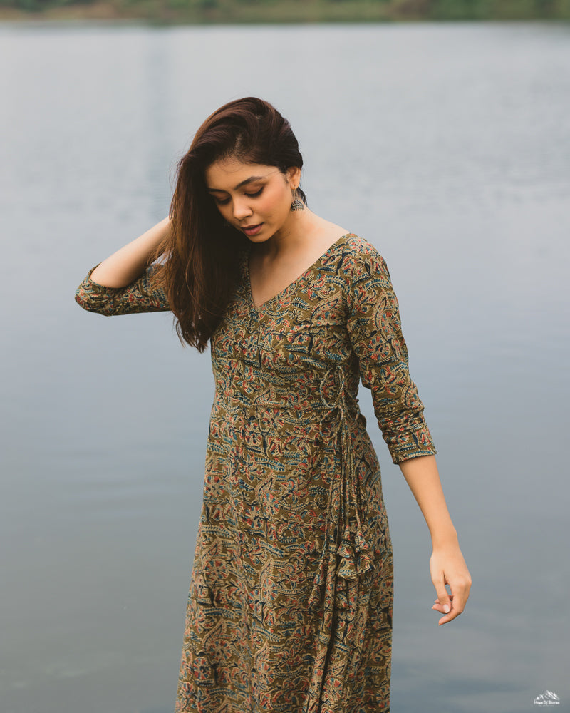 Aahatein' Kalamkari Wrap Around Dress