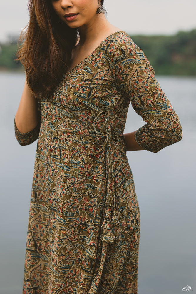 Aahatein' Kalamkari Wrap Around Dress