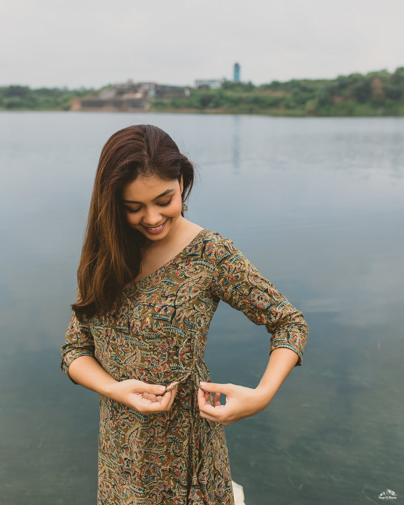 Aahatein' Kalamkari Wrap Around Dress