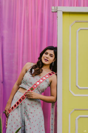 Sanjh' Top & Palazzo with Dupatta