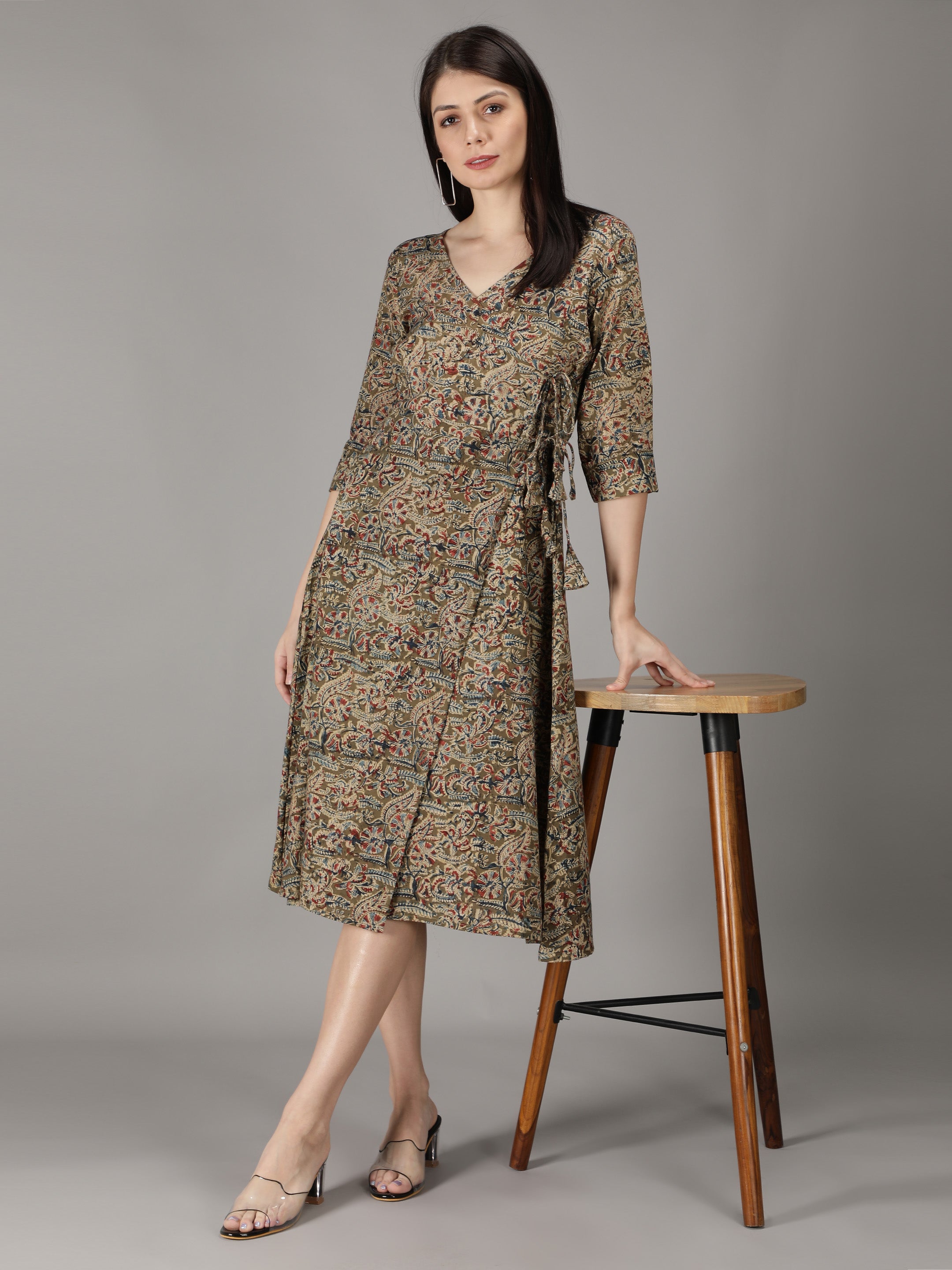 Aahatein' Kalamkari Wrap Around Dress