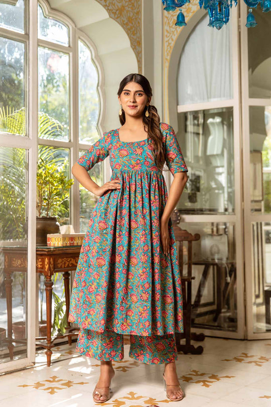 Sunshine Sultaana Anarkali Kurta Sharara Set