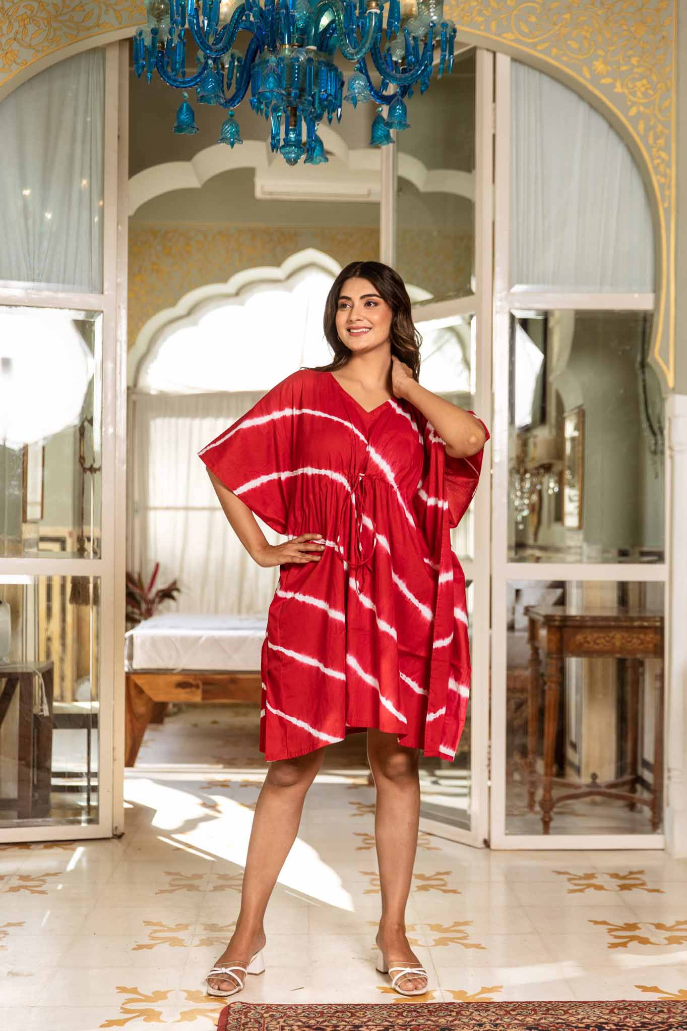 Red Short Kaftan Dress