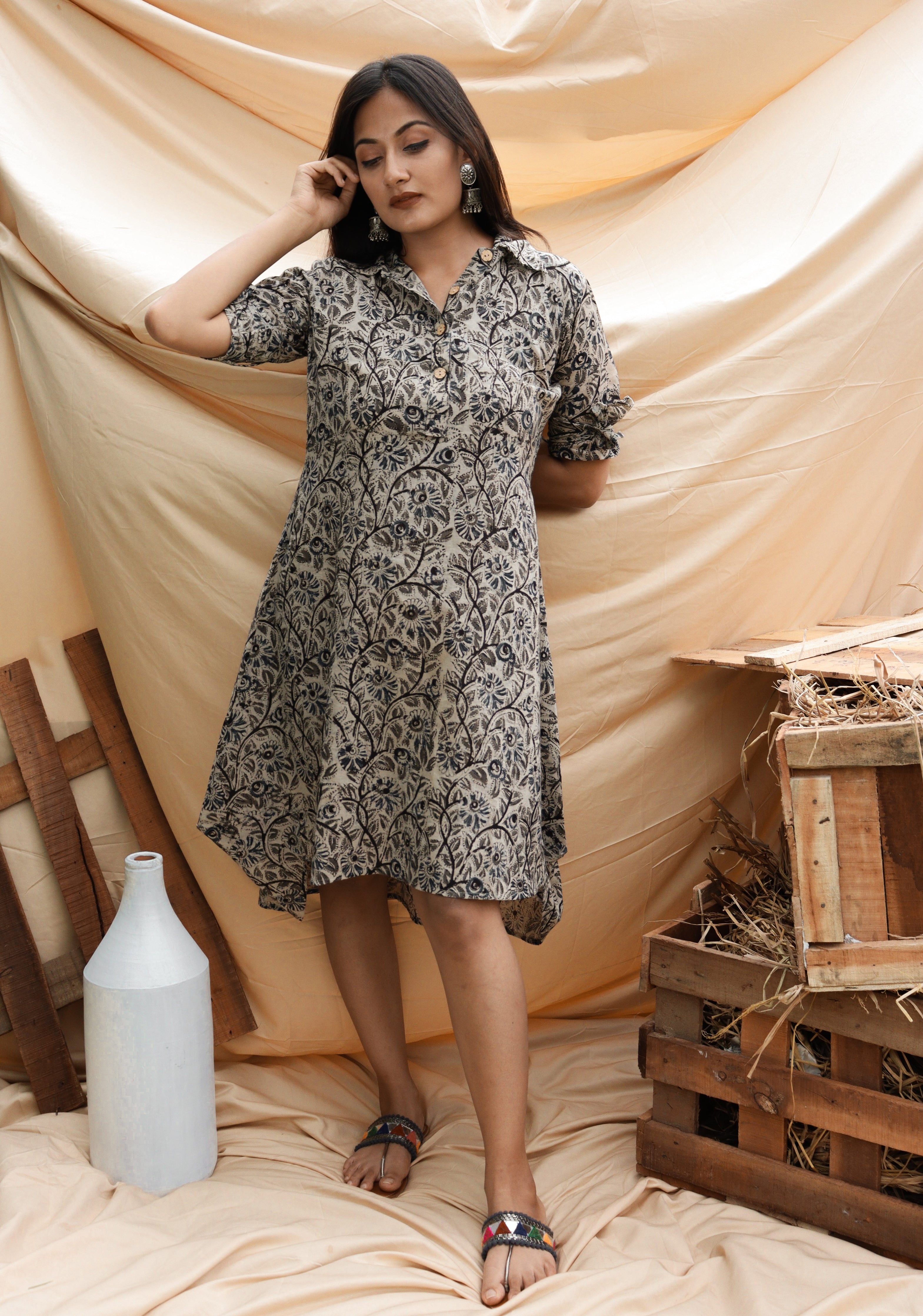 Kalamkari 'Savanna' Dress