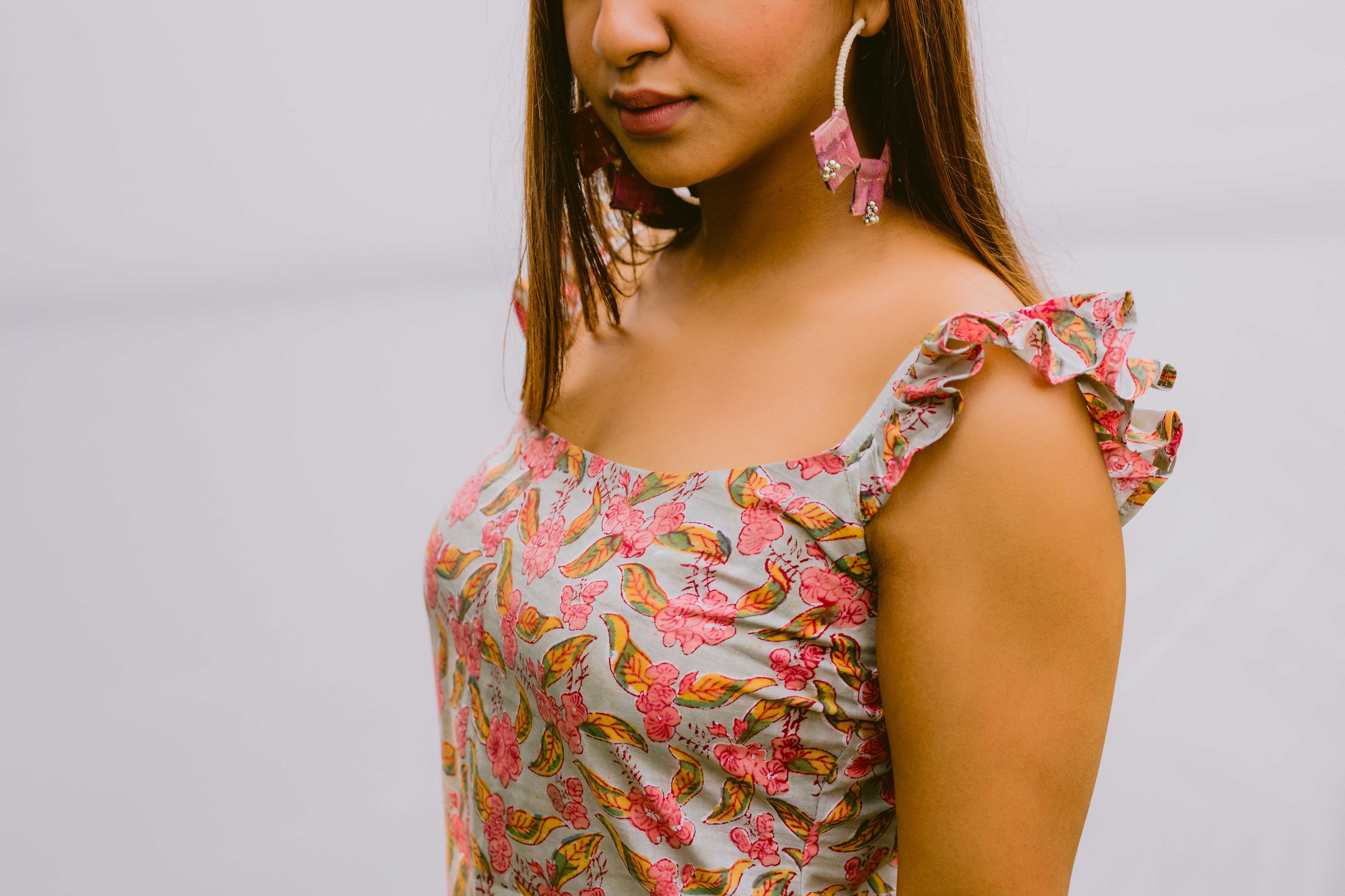 Ruffled Shoulder Kurti