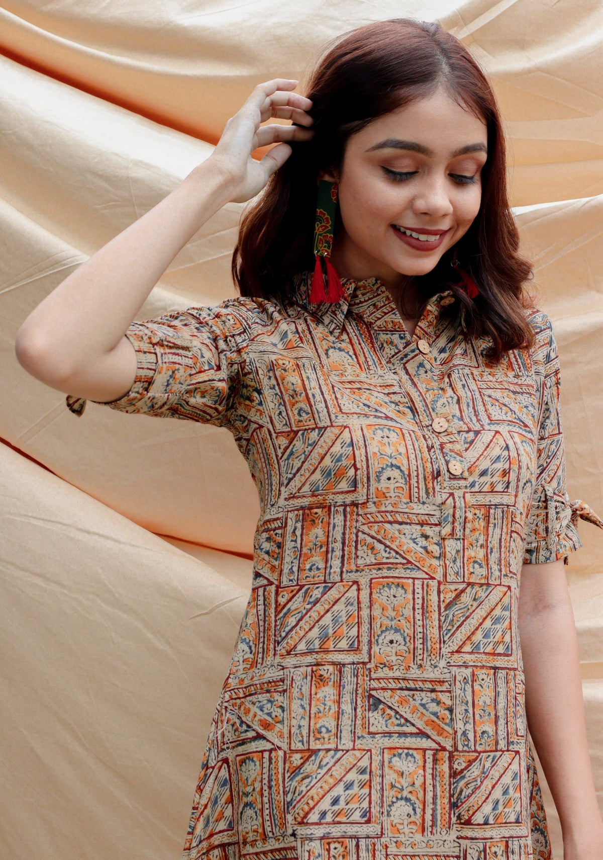 Kalamkari 'Geometry' Dress